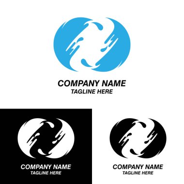 Su dalgası logo tasarım vektör şablonu