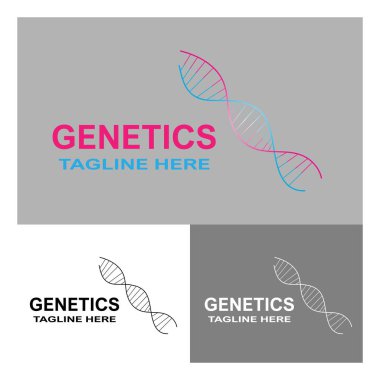 DNA Logo Vektör Tasarım Şablonu
