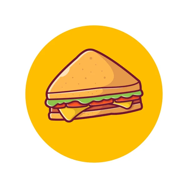 Sandwich Cartoon Vector Icon Ilustração Conceito Ícone Objeto Alimentar Isolado — Vetor de Stock