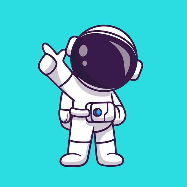Söt Astronaut Dans Tecknad Vektor Ikonillustration Technology Science Icon Concept — Stock vektor