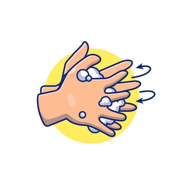 Washing Hand Cartoon Vector Icon Illustration Konsep Ikon Medis Peoplemedical - Stok Vektor
