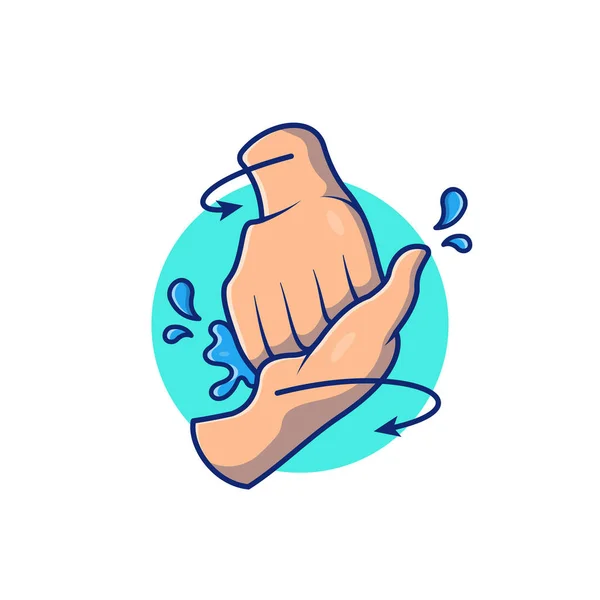 Washing Hand Cartoon Vector Icon Illustration Peoplemedical Icon Concept Isolated — Stockvektor