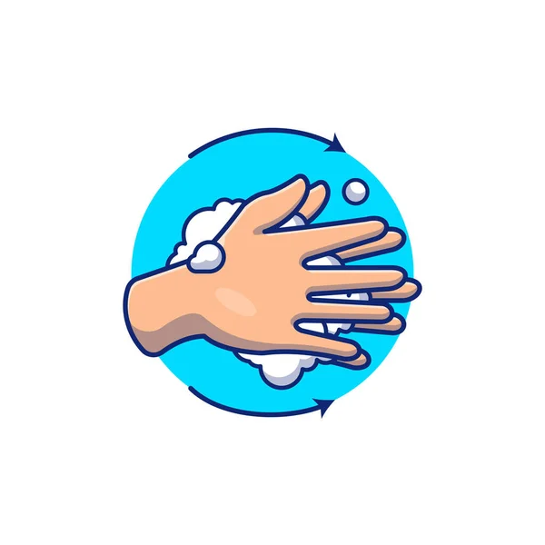 Washing Hand Cartoon Vector Icon Illustration Peoplemedical Icon Concept Isolated — Stock Vector