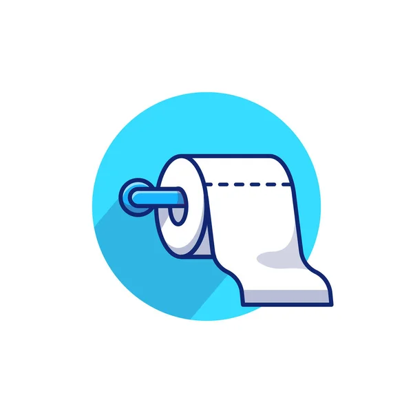 Illustration Icône Vecteur Bande Dessinée Rouleau Papier Papier Papier Toilette — Image vectorielle