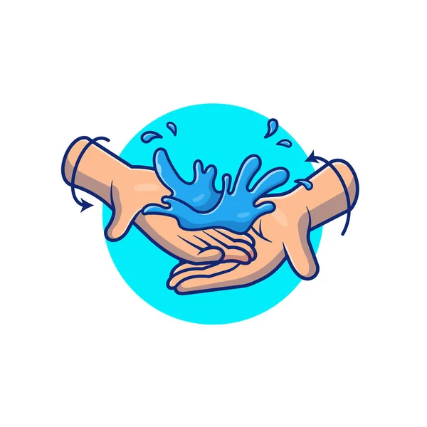 Tvätt Hand Tecknad Vektor Ikon Illustration Peoplemedical Icon Concept Isolerad — Stock vektor