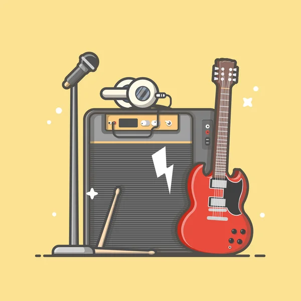 Instrument Musique Concert Effectuer Cartoon Vector Iconillustration Art Recreation Icon — Image vectorielle