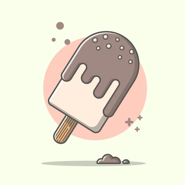Ice Cream Melting Cartoon Vector Ilustração Ícone Conceito Ícone Comida — Vetor de Stock