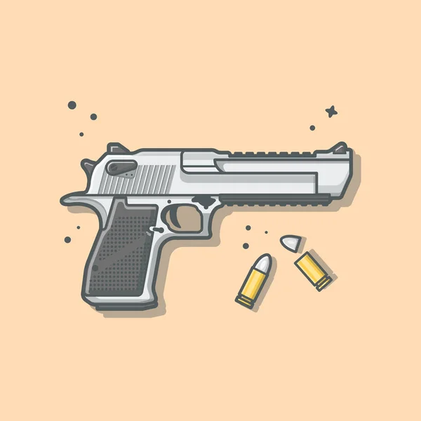 Pistolenpistole Mit Kugeln Cartoon Vector Icon Illustration Symbol Object Icon — Stockvektor