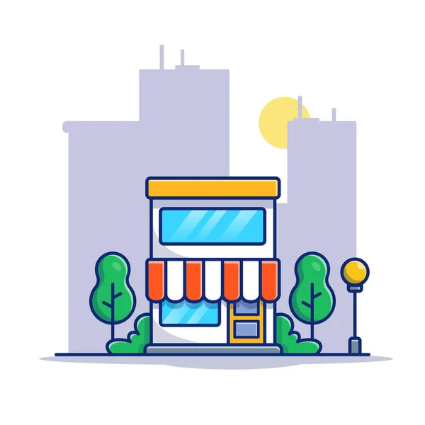 Shop Building Cartoon Vector Icon Illustration Buildingbusiness Icon Concept Isolated — Stockvektor