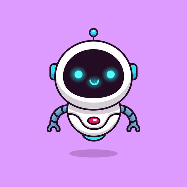 Nette Roboter Cartoon Vector Icon Illustration Sciencetechnology Icon Concept Isolated — Stockvektor