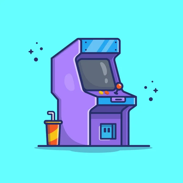 Machine Arcade Avec Illustration Vectorielle Icône Dessin Animé Soude Technologie — Image vectorielle