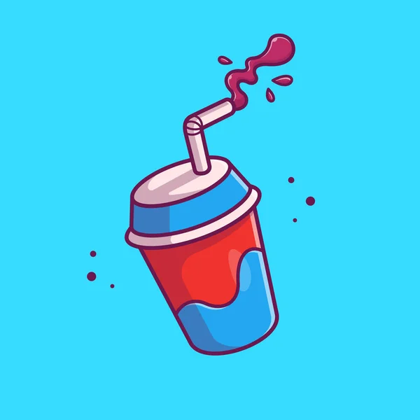Juice Cup Cartoon Vector Icon Illustration Inglés Concepto Food Drinkicon — Vector de stock