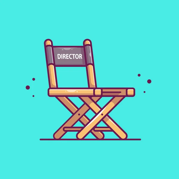 Stuhl Direktor Movie Cartoon Vector Icon Illustration Movieequipment Icon Concept — Stockvektor
