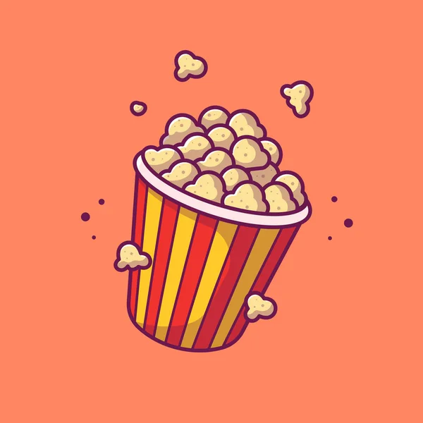 Popcorn Cartoon Vector Icon Illustration Food Drink Iconconcept Isolated Premium — Stock Vector