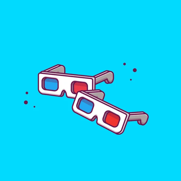 Glasses Movie Cartoon Vector Icon Illustration Movieequipment Icon Concept Isolated — Stock Vector