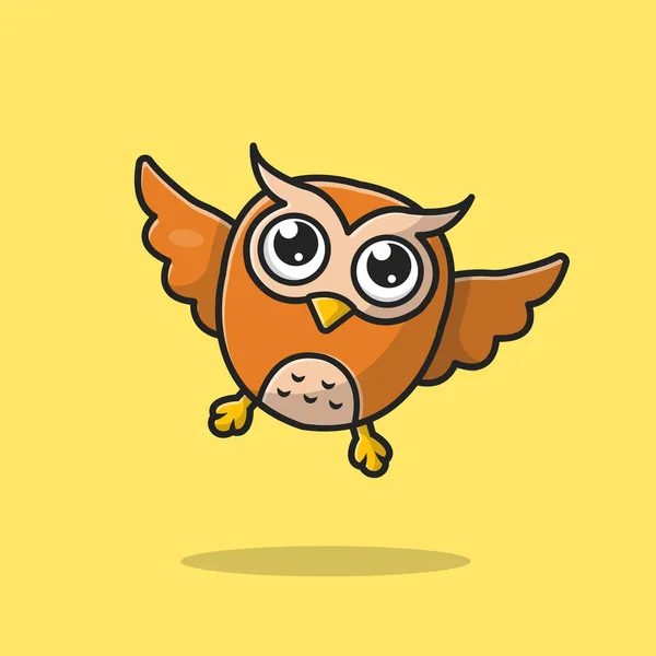 Cute Coruja Voando Cartoon Vector Ilustração Ícone Animal Nature Icon —  Vetores de Stock