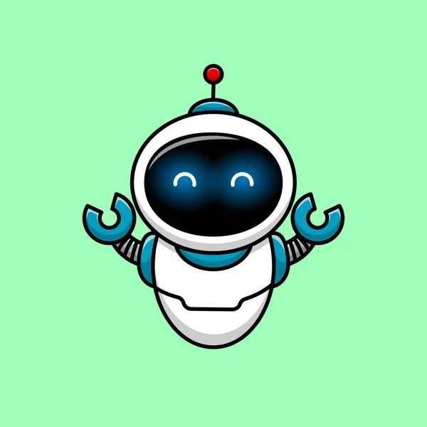 Cute Robot Cartoon Vector Icon Illustration Science Technology Icon Concept — Stockvektor