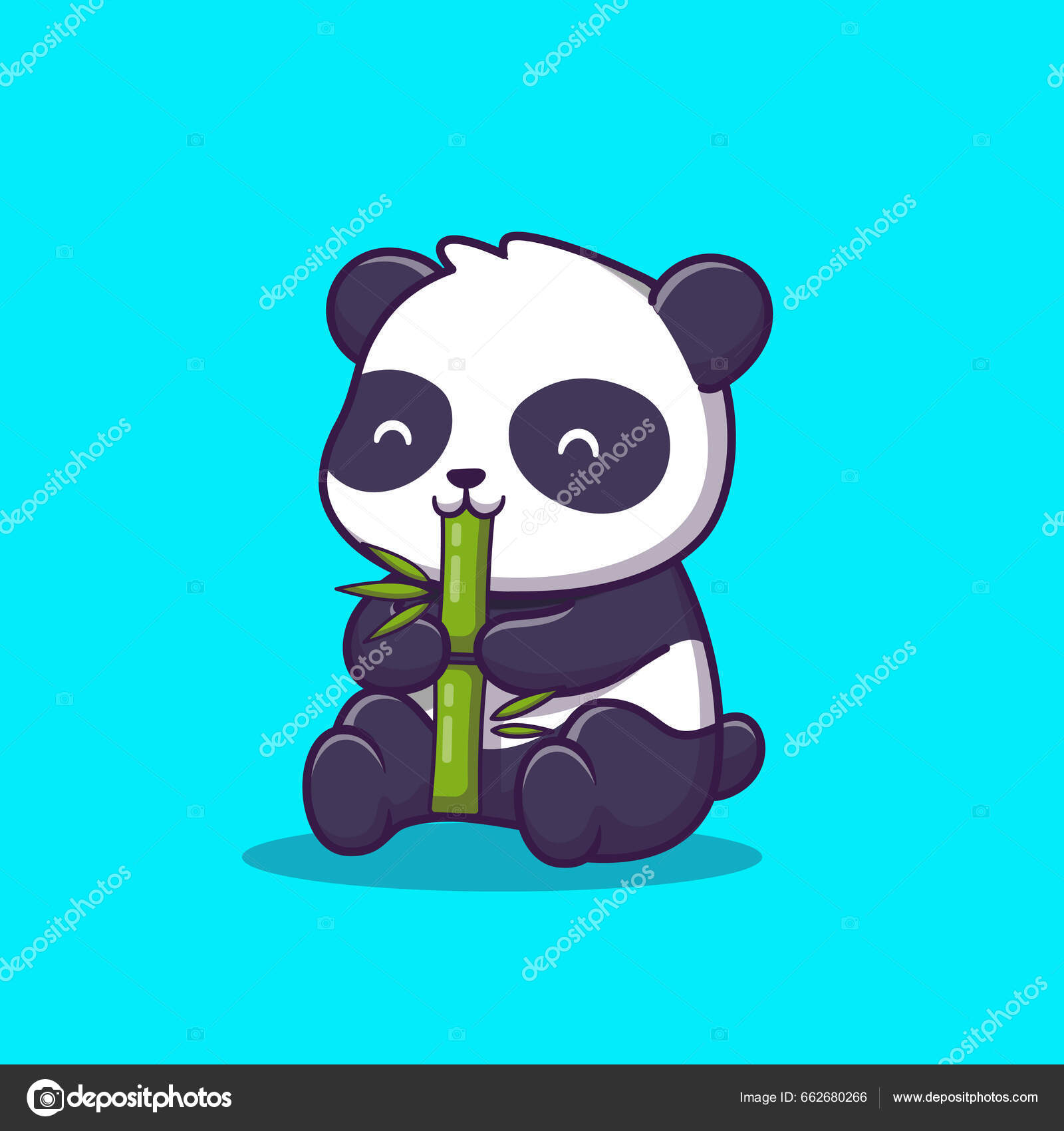 linda dibujos animados pequeño panda decir Hola, plano dibujos animados  estilo. 25894636 Vector en Vecteezy, image size:1600x1700