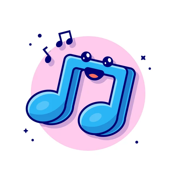 stock vector Cute Kawaii Music Note Cartoon Vector Icon Illustration. Recreation Object Icon Concept Isolated Premium Vector. Flat Cartoon Style