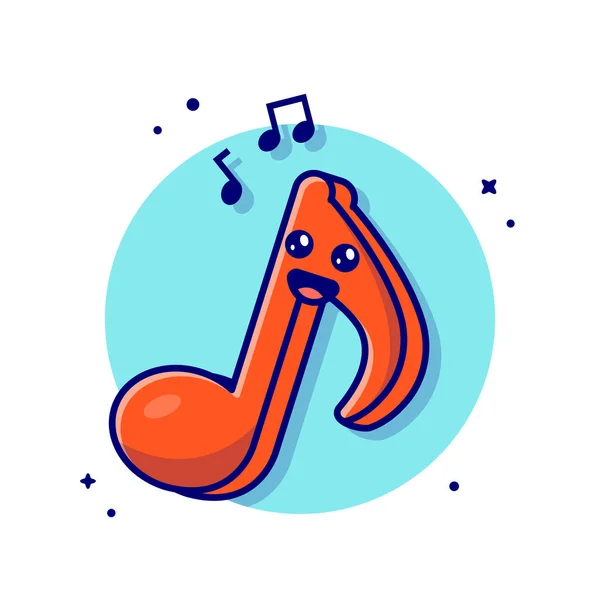 Niedliche Kawaii Music Note Cartoon Vector Icon Illustration Recreation Object — Stockvektor