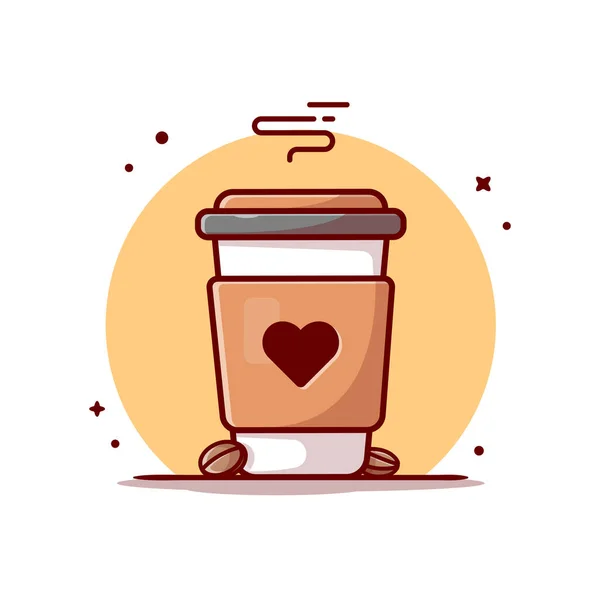 Coffee Cup Cartoon Vector Icon Illustration Food Drink Icon Concept — Stockový vektor