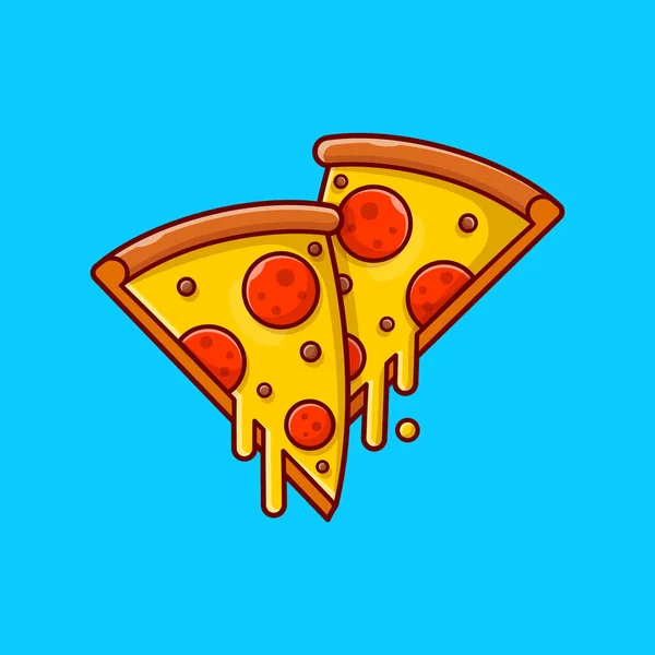Pizza Melted Cartoon Vector Icon Ilustração Conceito Ícone Objeto Alimentar — Vetor de Stock