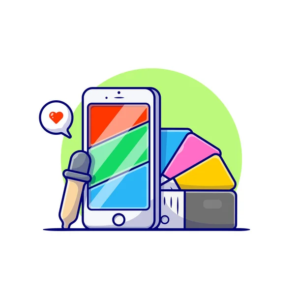 Phone Rgb Colors Pantone Cmyk Colors Cartoon Vector Icon Illustration — Stock Vector