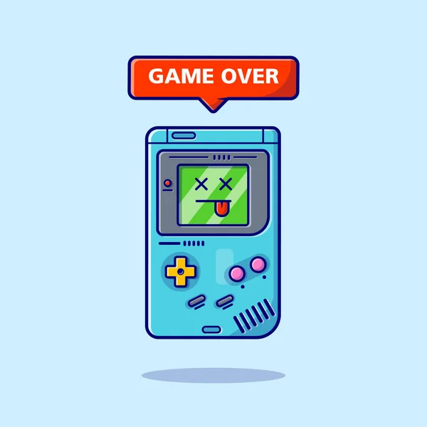 Lindo Gameboy Cartoon Vector Icono Ilustración Tecnología Recreación Concepto Icono — Vector de stock