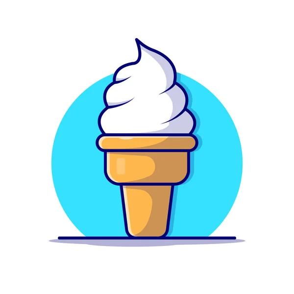 Ice Cream Cone Cartoon Vector Icon Illustration Food Drink Icon — Stock Vector