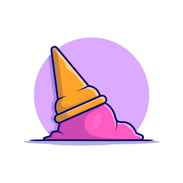 Ice Cream Cone Cartoon Vector Icon Illustration Essen Und Trinken — Stockvektor