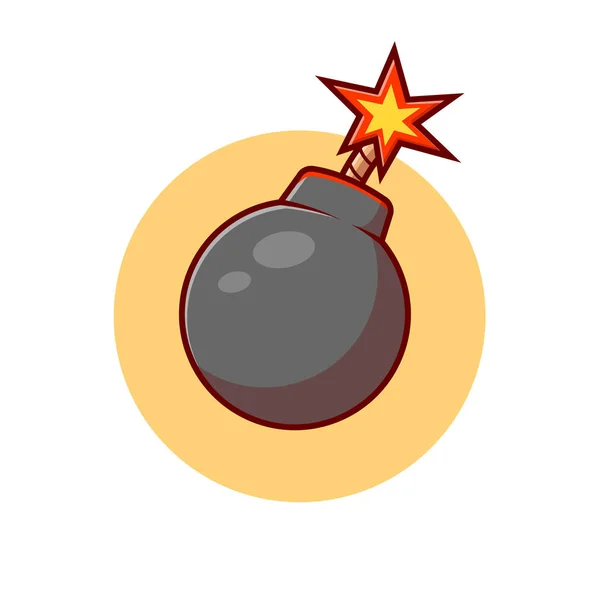 Ilustración Del Icono Del Vector Dibujos Animados Bomba Art Object — Vector de stock