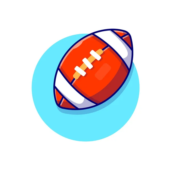 Rugby Ball Cartoon Vector Icon Illustration Sport Object Concept Isolated — Stockvektor