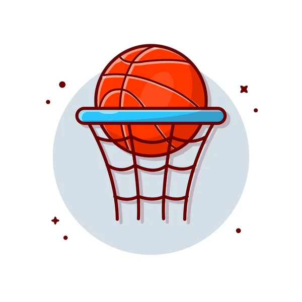 Kosárlabda Gyűrű Rajzfilm Vektor Ikon Illusztráció Sport Tárgy Ikon Koncepció — Stock Vector