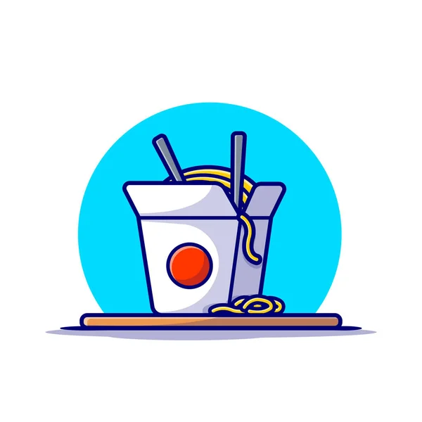 Ramen Noodle Chopstick Cartoon Vector Εικονογράφηση Εικονίδιο Food Drink Icon — Διανυσματικό Αρχείο