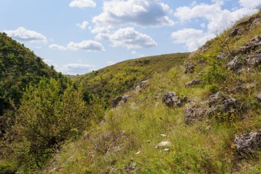Doğu Avrupa 'nın dağlık doğası. Metin veya yazıtlar için kopyalama alanı olan arkaplan