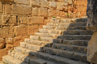 The ruins of the acropolis in Demre, the former Kale in Turkey in the province of Antalya, one of the main centers of Lycia, the ancient city of Myra. Grandiose ancient buildings