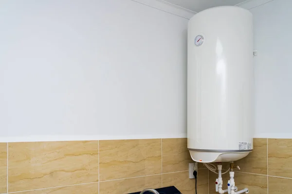 Boiler or electric water heater. Background with selective focus and copy space for text