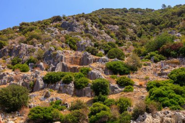 The ruins of a sunken ancient city on the island of Kekova another name for Karavola, Lycian Dolichiste near Demre and Kas in Turkey in the province of Antalya, one of the centers of Lycia