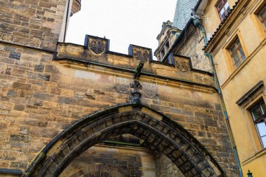 Çek Cumhuriyeti 'nin başkenti Prag' ın eski ve güzel Avrupa mimarisi. Arkaplan veya arkaplan