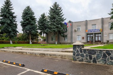 18 Eylül 2021 Corgeuti Moldova Belediye Binası hükümet binası. Editör kullanımı için. Arkaplan