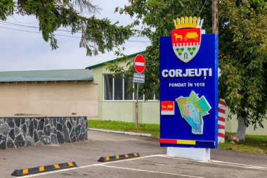 18 Eylül 2021 Corgeuti Moldova Köy İşareti, 1618 sayılı temel ve harita ile. Editör kullanımı için. Arkaplan