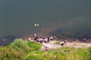 14 Ağustos 2021, Tipova Moldova Dinyester Nehri 'nde vaftiz. Editör kullanımı için. Arkaplan.