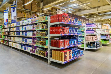 Personal care products in the supermarket. Illustrative editorial. February 10, 2022 Balti Moldova