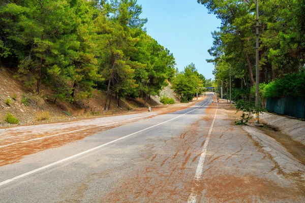 The closed road to the tunnel is a local landmark. August 7, 2022 Beldibi, Antalya province, Kemer region, Turkey.