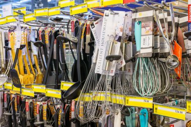 Beaters on a supermarket shelf or showcase. Illustrative editorial. March 18, 2022 Beltsy Moldova