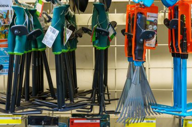 Hand rake for the garden. February 17, 2022 Beltsy Moldova.