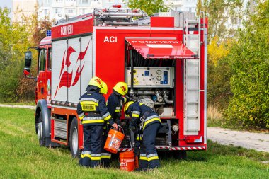 Fire Rescue Team of the Ministry of Emergency Situations. October 12, 2022 Balti Moldova.