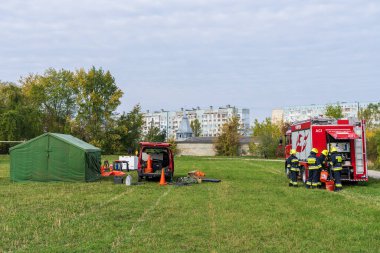 Fire Rescue Team of the Ministry of Emergency Situations. October 12, 2022 Balti Moldova.
