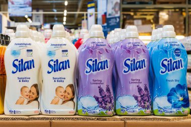 Fabric softener Silan. Department of cleanliness in the supermarket. October 11, 2022 Beltsy Moldova.