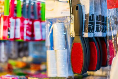 Brushes for clothes care. Department of cleanliness in the supermarket. October 11, 2022 Beltsy Moldova.